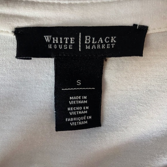 White House Black market, white tank top with ruffle detailing. - Picture 2 of 8